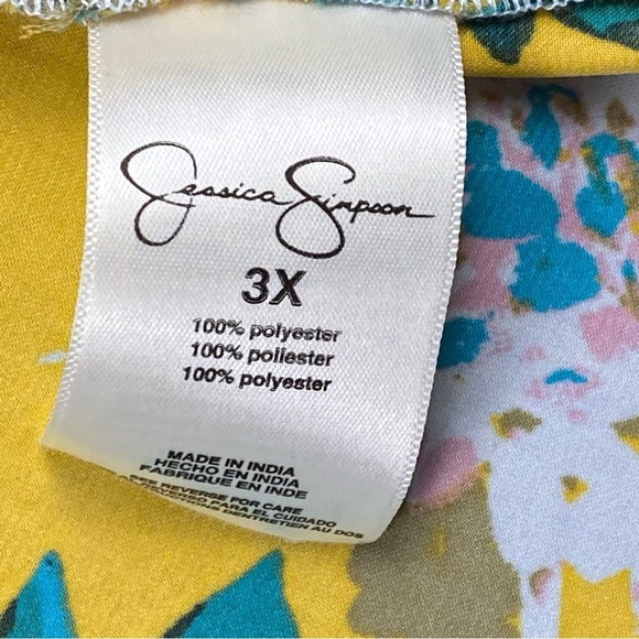 Jessica Simpson Shirt Women Size 3X Colorful Floral Fairy Button Down Careerwear - Picture 6 of 9